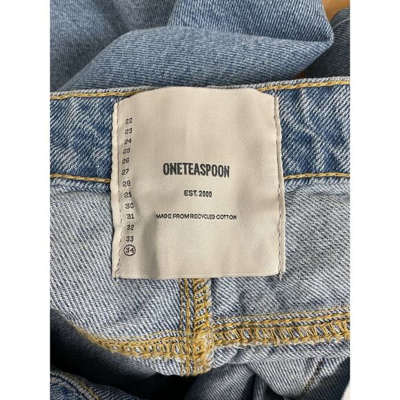 One Teaspoon Free People Smiths Low Waist Wide Leg Denim Jeans NWOT SZ 34 - Picture 13 of 14